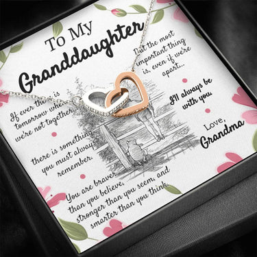 To My Granddaughter 'Christopher Robins Quote' Interlocking Hearts Necklace - Love You This Much
